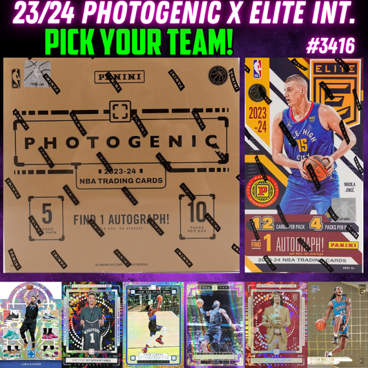 Break 3416 - NBA 23/24 Photogenic Hobby x Elite Int. Hobby - Pick Your Team!