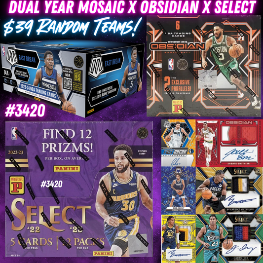 Break 3420 - NBA Dual Year Mosaic Fast Break x Obsidian x Select - $39 Random Teams!