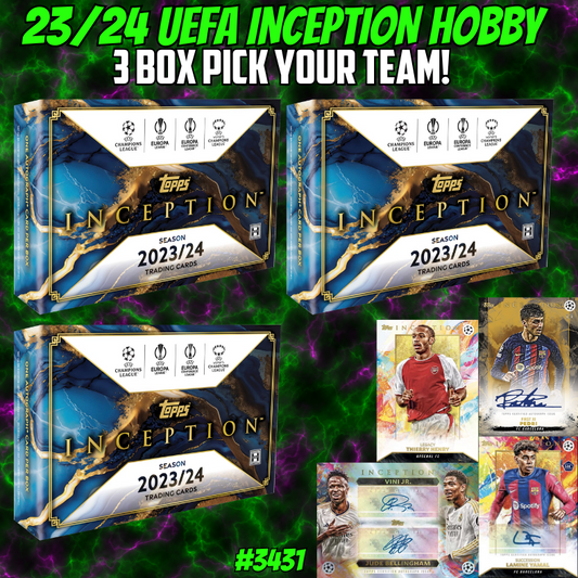 Break 3431 - 23/24 Topps UEFA Inception - 3 Box - Pick Your Team!