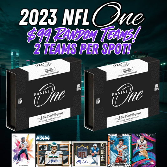 Break 3444 - Panini 2023 NFL One Hobby - 2 Box - Random Teams - 2 Teams Per Spot!