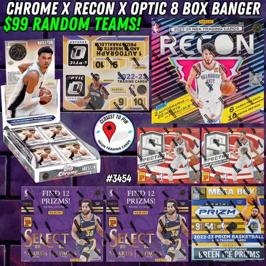 Break 3454 - NBA Triple Year Chrome x Recon x Optic 8 Box - $99 Random Teams!
