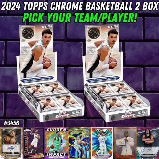 Break 3456 - 2024 Topps Chrome Basketball 2 Box - Pick Your Team/Player!