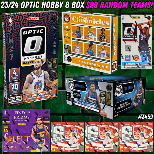 Break 3459 - 23/24 NBA Optic Hobby 8 Box Slammer - Random Teams!