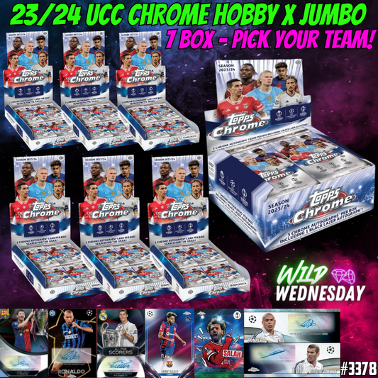 Break 3478 - 23/24 Topps UCC Chrome Hobby HALF CASE + Jumbo - Pick Your Team/Player!