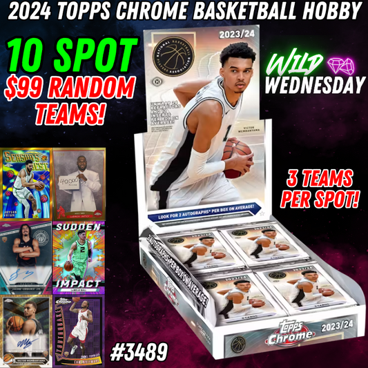 Break 3489 - 2024 Topps Chrome Basketball 10 Spot - $99 Random Teams!