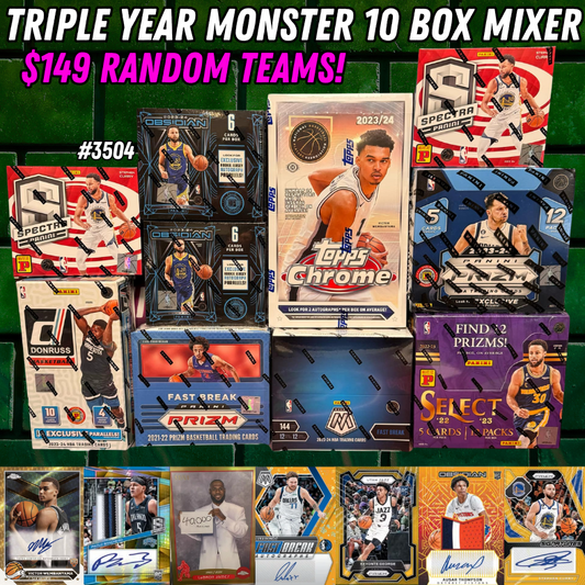 Break 3504 - NBA Triple Year MONSTER 10 Box Mixer - $149 Random Teams!