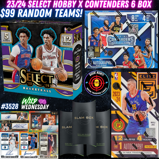 Break 3528 - NBA 23/24 Select Hobby x Contenders Hobby 6 Box - $99 Random Teams!