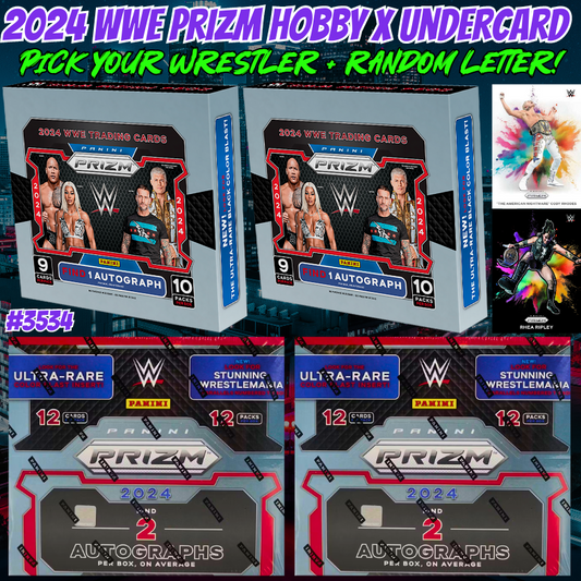 Break 3534 - 2024 WWE Prizm Hobby x Undercard 4 Box - Pick Your Wrestler + Random Letter!
