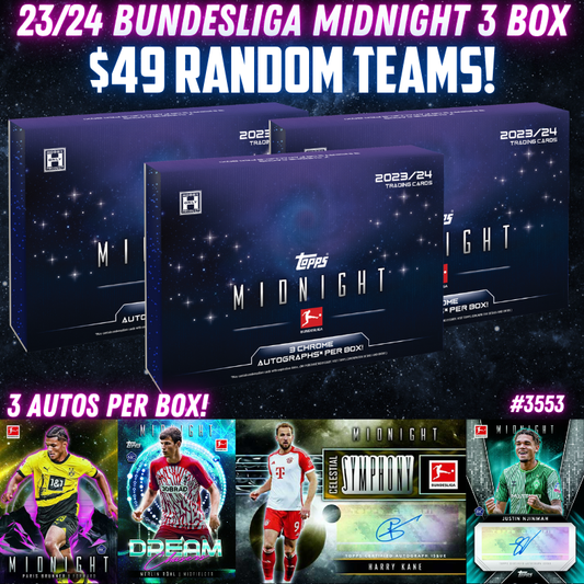 Break 3553 - 23/24 Bundesliga Midnight 3 Box - $49 Random Teams!