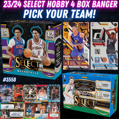Break 3558 - NBA 23/24 Select Hobby 4 Box Mixer - Pick Your Team!