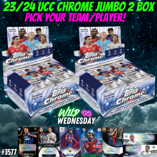 Break 3577 - 23/24 Topps UEFA Club Competition Chrome JUMBO - 2 Box - Pick Your Team!