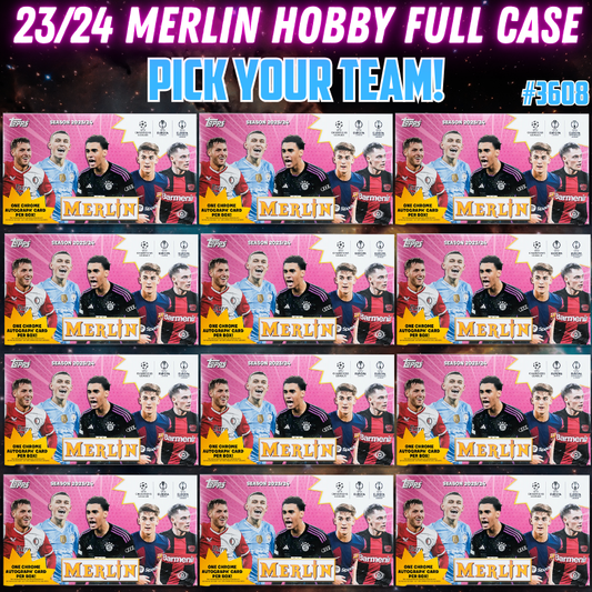 Break 3608 - 23/24 Topps UEFA Club Coll. Merlin Hobby - FULL CASE - Pick Your Team
