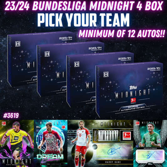 Break 3619 - 23/24 Topps Bundesliga Midnight - 4 Box - Pick Your Team - ROUND 2