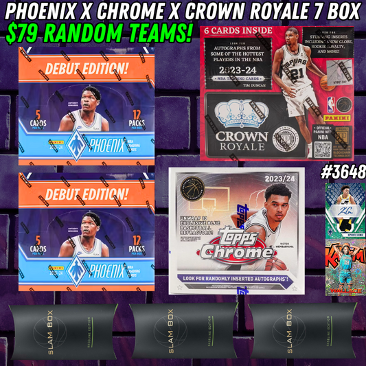 Break 3648 - NBA 23/24 NEW Phoenix x Chrome x Crown Royale 7 Box - $79 Random Teams!