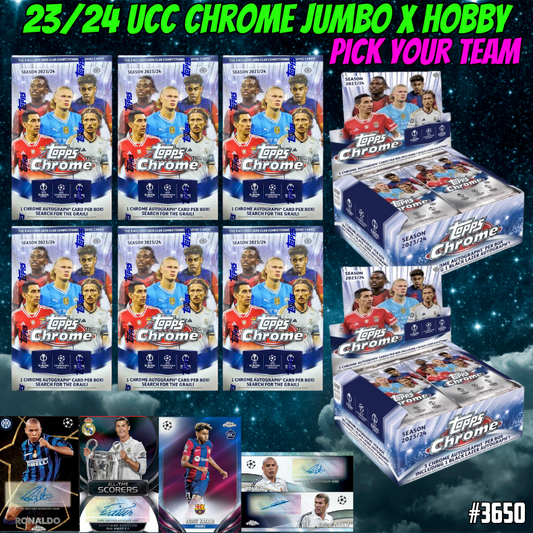 Break 3650 - 23/24 UEFA Club Comp Chrome Jumbo x Hobby - 8 Box Pick Your Team!
