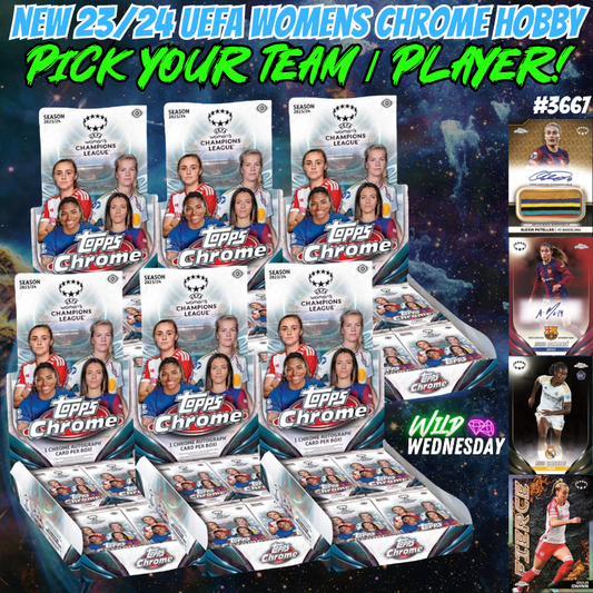 Break 3667 - 23/24 UEFA Womens Chrome Hobby RELEASE DAY Half Case - Pick Your Team/Player!