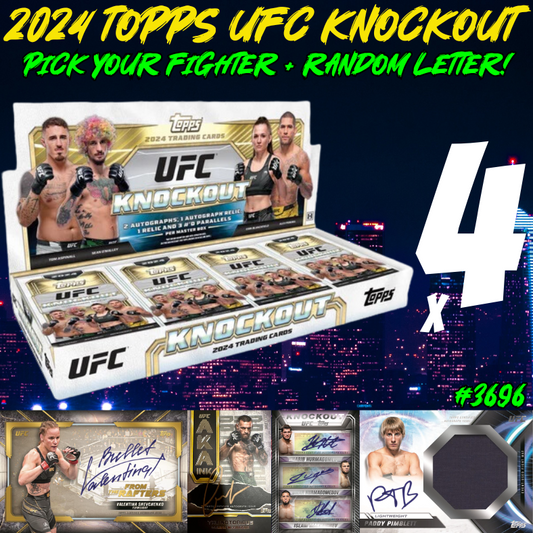 Break 3696 - 2024 UFC Knockout Hobby HALF CASE - Pick Your Fighter + Random Letter!