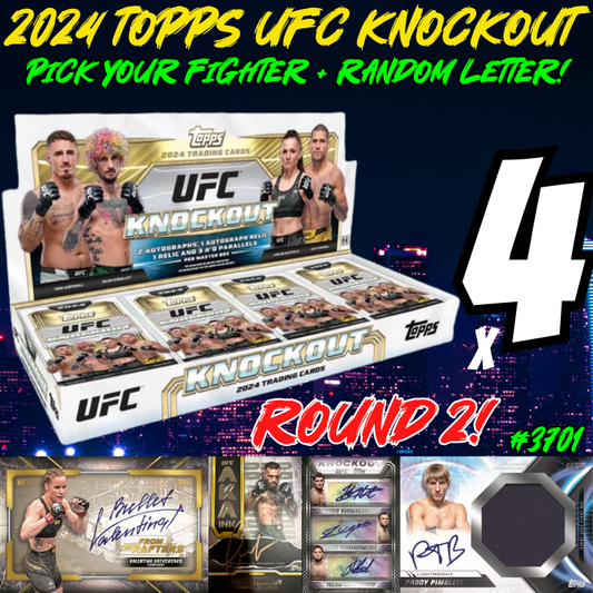 Break 3701 - 2024 UFC Knockout Hobby HALF CASE R2 - Pick Your Fighter + Random Letter!