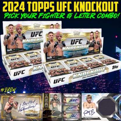 Break 3704 - 2024 UFC Knockout Hobby 2 Box - Pick Your Fighter & Letter Combo!