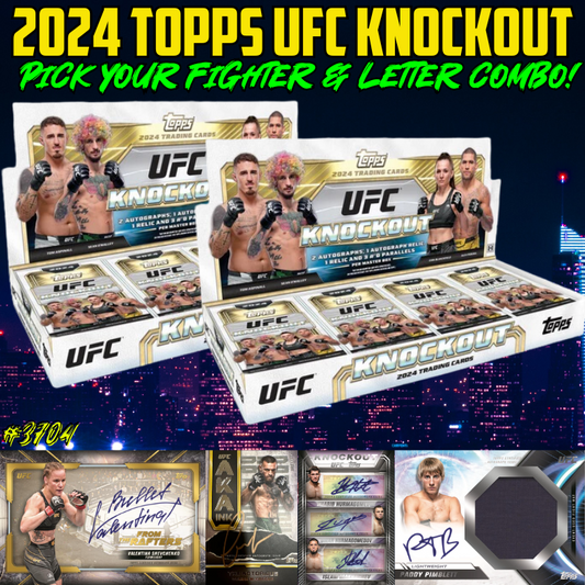 Break 3704 - 2024 UFC Knockout Hobby 2 Box - Pick Your Fighter & Letter Combo!