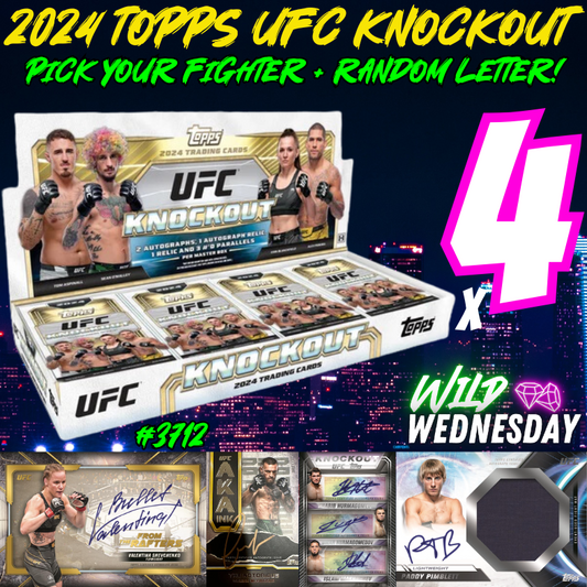 Break 3712 - 2024 UFC Knockout Hobby HALF CASE - Pick Your Figther & Letter Combo!