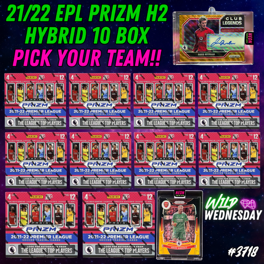 Break 3718 - 21/22 EPL Prizm H2 Hybrid - 10 Boxes - Pick Your Team!