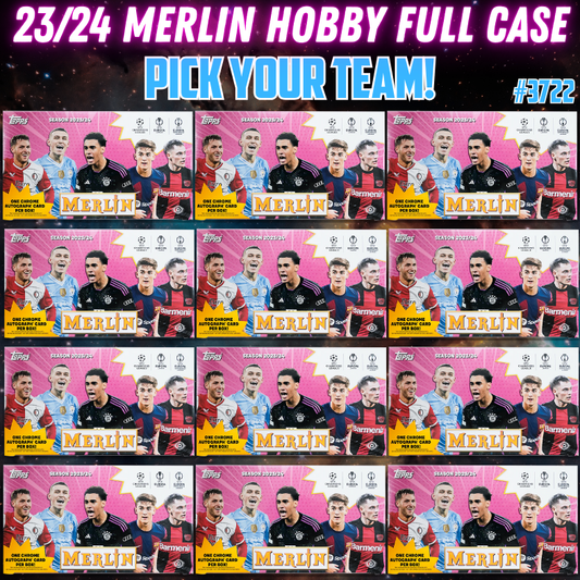 Break 3722 - 23/24 UEFA Club Comp Merlin HOBBY - Full Case - Pick Your Team!