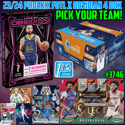 Break 3746 - NBA 23/24 Phoenix FOTL x Obsidian Hobby 4 Box - Pick Your Team!