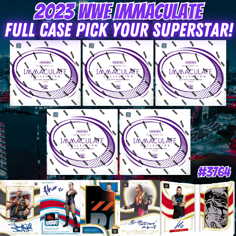 Break 3764 - 2023 WWE Immaculate 5 Box FULL CASE - Pick Your Superstar!