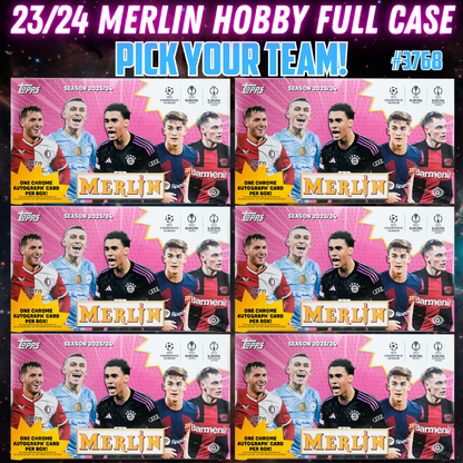Break 3768 - 23/24 UEFA Club Comp Merlin HOBBY - HALF Case - Pick Your Team!