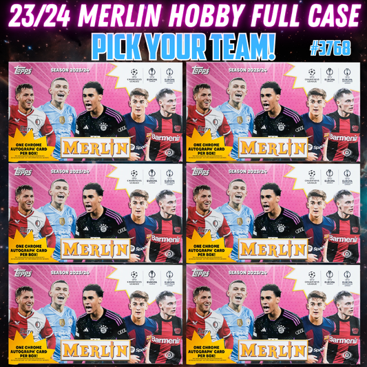Break 3768 - 23/24 UEFA Club Comp Merlin HOBBY - HALF Case - Pick Your Team!