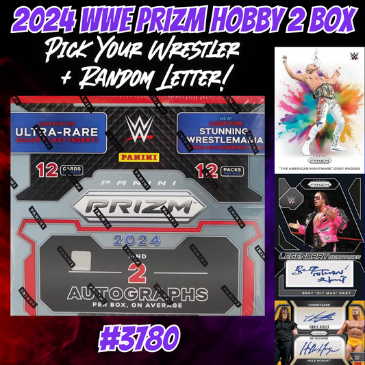Break 3780 - 2024 WWE Prizm Hobby - Pick Your Superstar & Letter Combo!