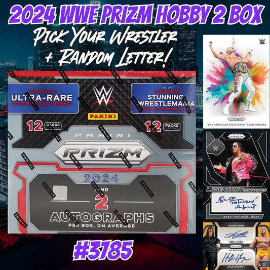 Break 3785 - 2024 WWE Prizm Hobby - Pick Your Superstar & Letter Combo!