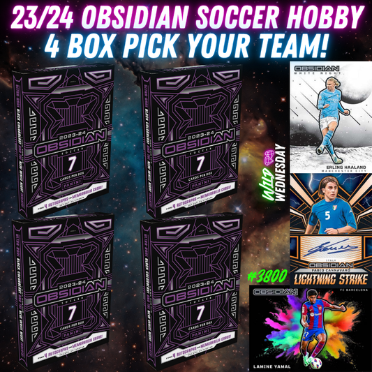 Break 3800 - 23/24 Obsidian Soccer Hobby - 4 Box - Pick Your Team