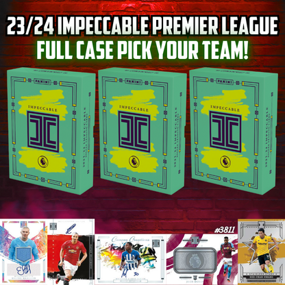 Break 3811 - 23/24 Panini EPL Impeccable Hobby - FULL CASE - Pick Your Team!