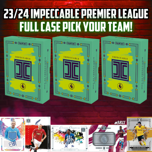 Break 3811 - 23/24 Panini EPL Impeccable Hobby - FULL CASE - Pick Your Team!