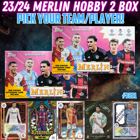 Break 3831 - 23/24 UCC Merlin Hobby 2 Box - Pick Your Team/Player!