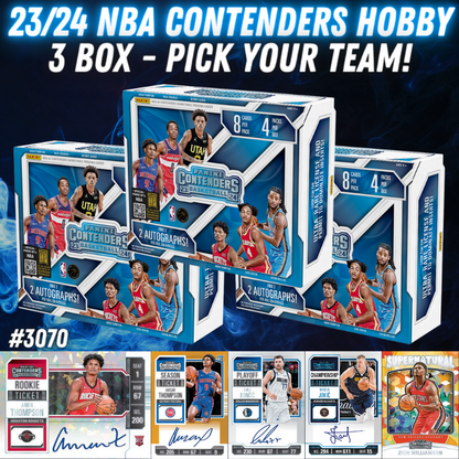 Break 3070 - NBA 23/24 Contenders Hobby 3 Box - Pick Your Team!
