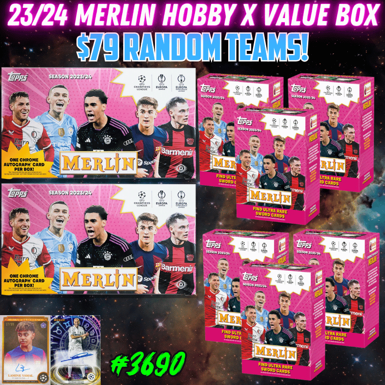 Break 3690 - 23/24 UCC Merlin Hobby x Value 8 Box Random Teams!