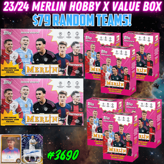 Break 3690 - 23/24 UCC Merlin Hobby x Value 8 Box Random Teams!