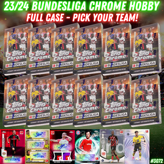 Break 3072- 23/24 Topps Bundesliga Chrome Hobby 12 Box FULL CASE - Pick Your Team/Player!