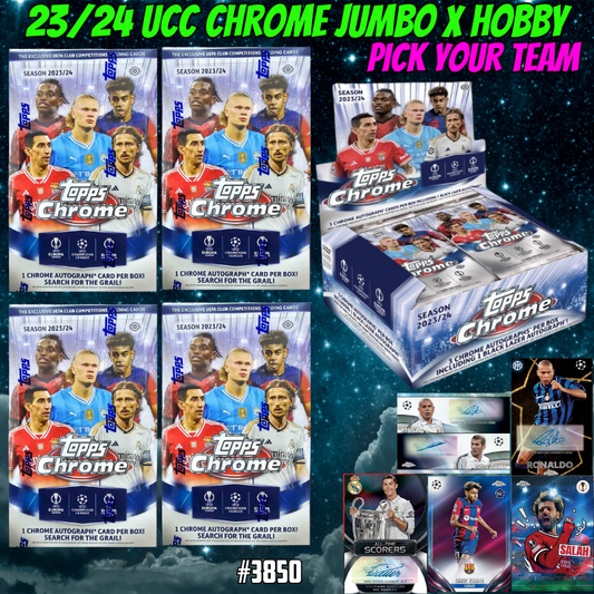 Break 3850 - 23/24 Topps UCC Chrome Hobby x Jumbo 5 Box - Pick Your Team/Player!