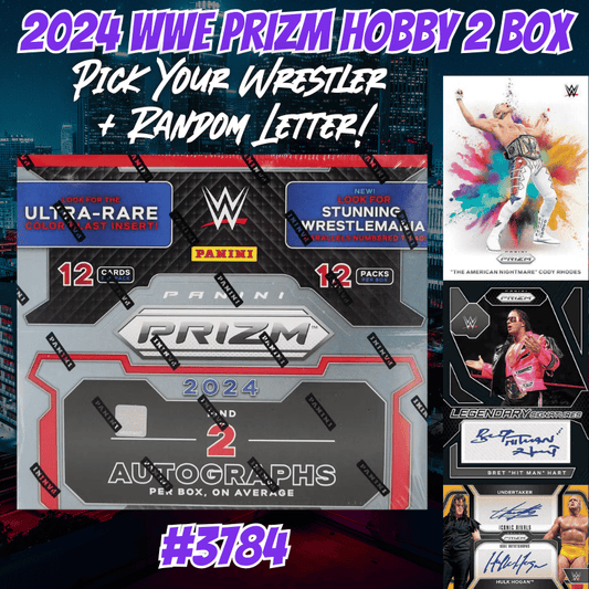 Break 3784 - 2024 WWE Prizm Hobby - Pick Your Superstar & Letter Combo!
