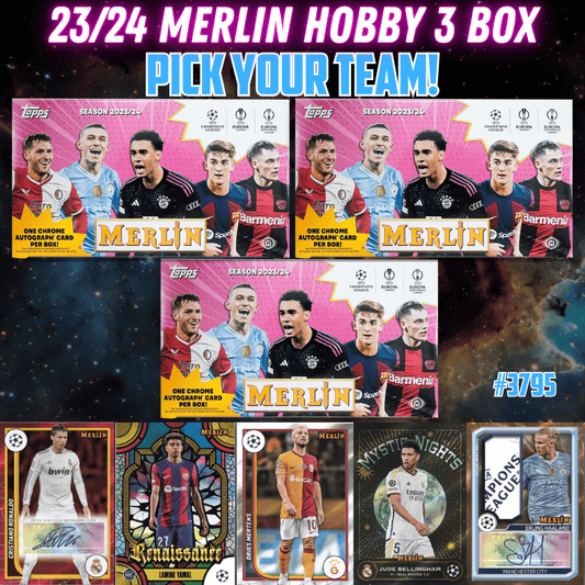 Break 3795 - 23/24 UEFA Club Comp. Merlin HOBBY - 3 Box - Pick Your Team!