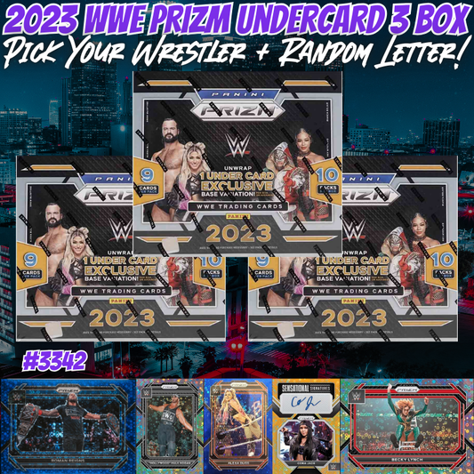 Break 3342 - 2023 WWE Prizm Undercard 3 Box - Pick Your Wrestler + Random Letter!