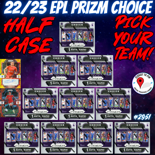 Break 2952 - 22/23 EPL Prizm Choice 10 Box HALF CASE - Pick Your Team/Player!