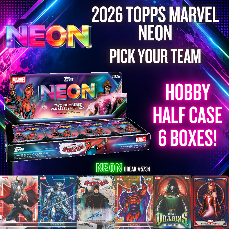Trade Character Break 5734 - 2026 Marvel Neon Hobby HALF CASE - Pick Your Character ...