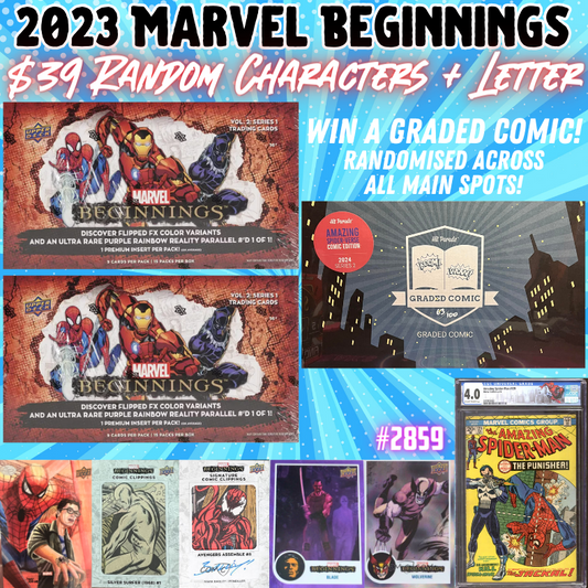 Break 2859 - 2023 Marvel Beginnings - Random Characters + Letter - $39 a spot!