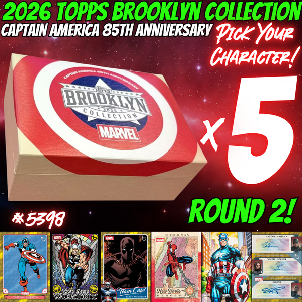 Break 5398 - 2026 Topps Brooklyn Collection Captain America 85th Anniversary HALF CASE - Pick Your Character! ROUND 2!