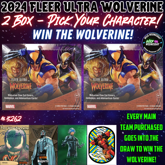 Break 3262 - 2024 Fleer Ultra Wolverine Hobby - 2 Box - Pick Your Character & WIN THE WOLVERINE!